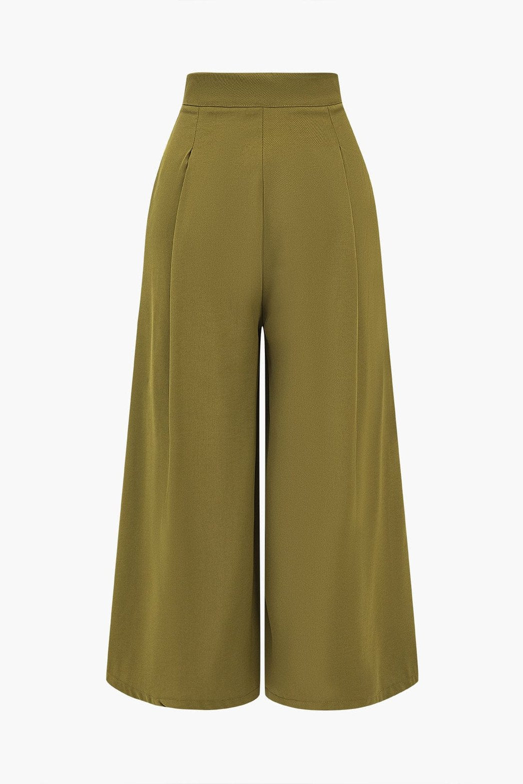 Pantalon large en sergé vert olive - élégance