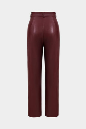Vue de dos du pantalon en simili cuir bicolore étoile