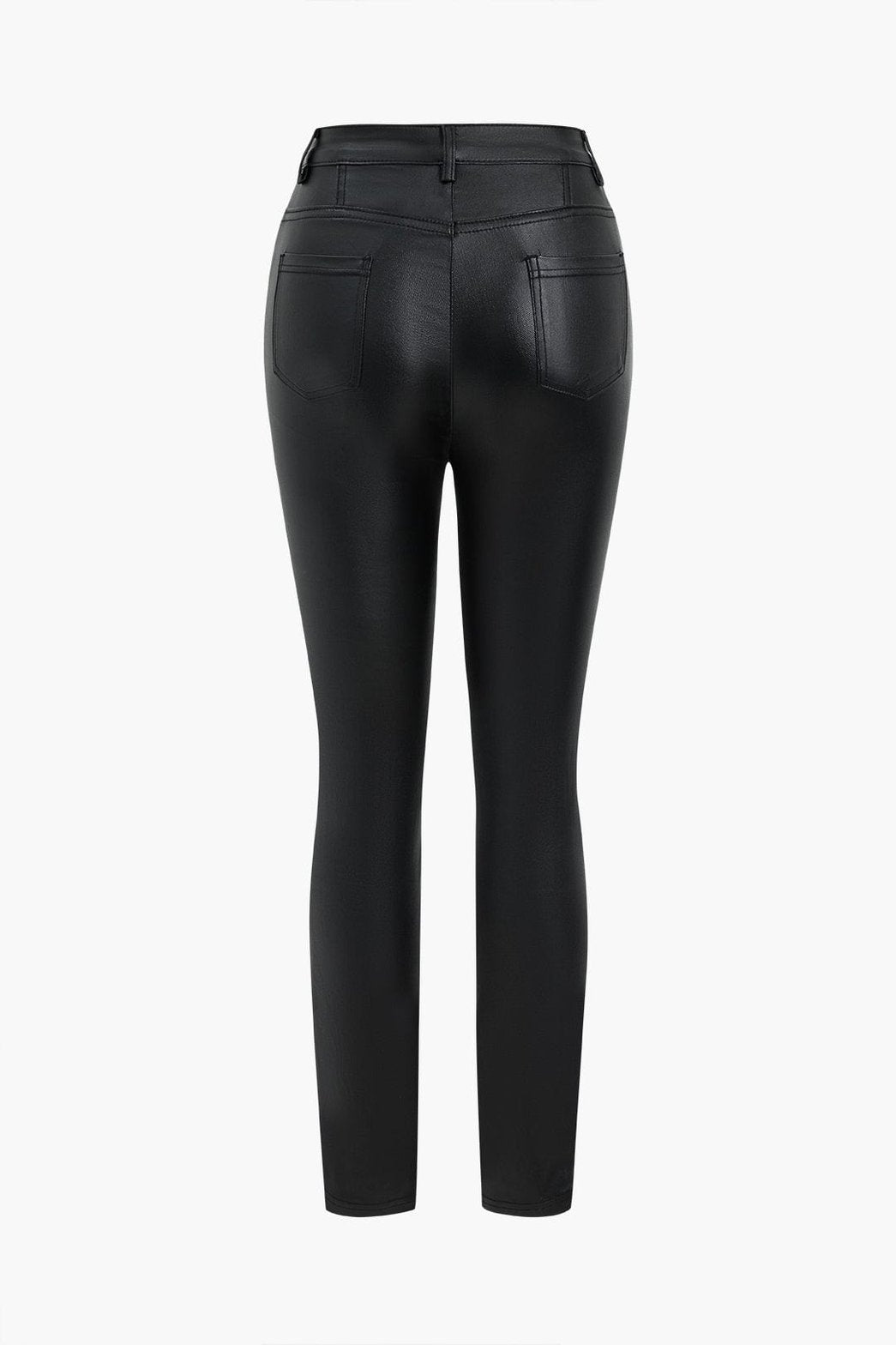 Pantalon similicuir noir coupe slim chic