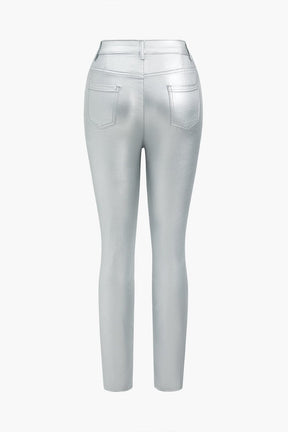 Pantalon similicuir noir coupe moderne parfait