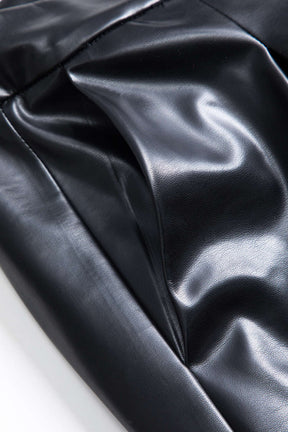 Pantalon bimatière noir et beige détail couture nuage
