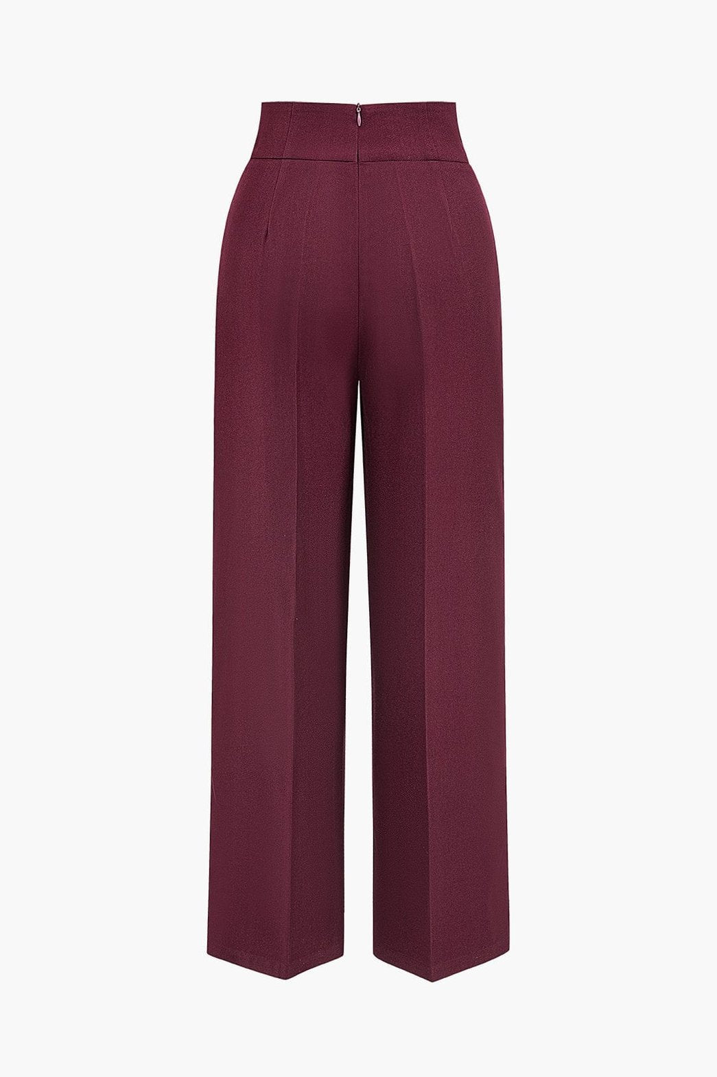 Pantalon ajusté taille haute bordeaux élégance