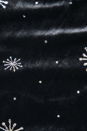 Pantalon velours motif neige étincelant gracieux