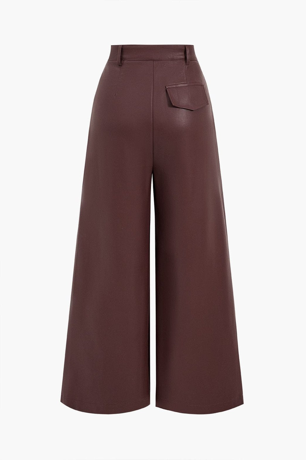 Pantalon ample en simili cuir vue de côté soleil