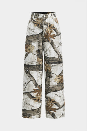 Pantalon large motif nature vue taille zen