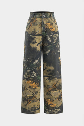 Pantalon large motif nature vue face harmonie