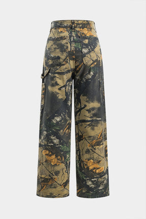 Pantalon large motif nature vue dos douceur