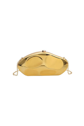 Pochette dorée métallique élégante soleil