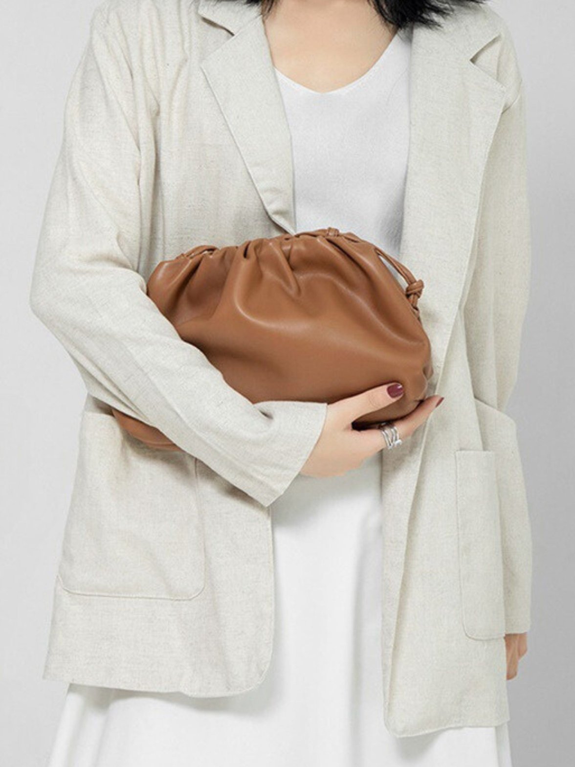 Pochette Luna style moderne opale