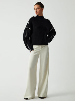 Pull col roulé porté casual zen