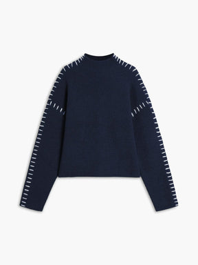 Pull Col Roulé Élégant en Tricot