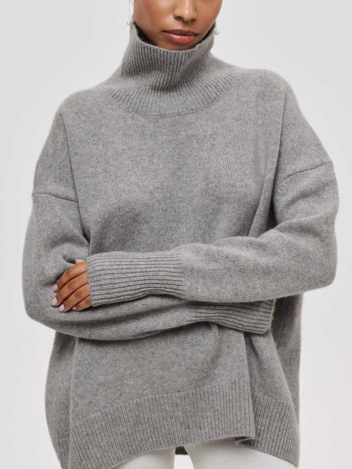 Pull col roulé style minimaliste zen