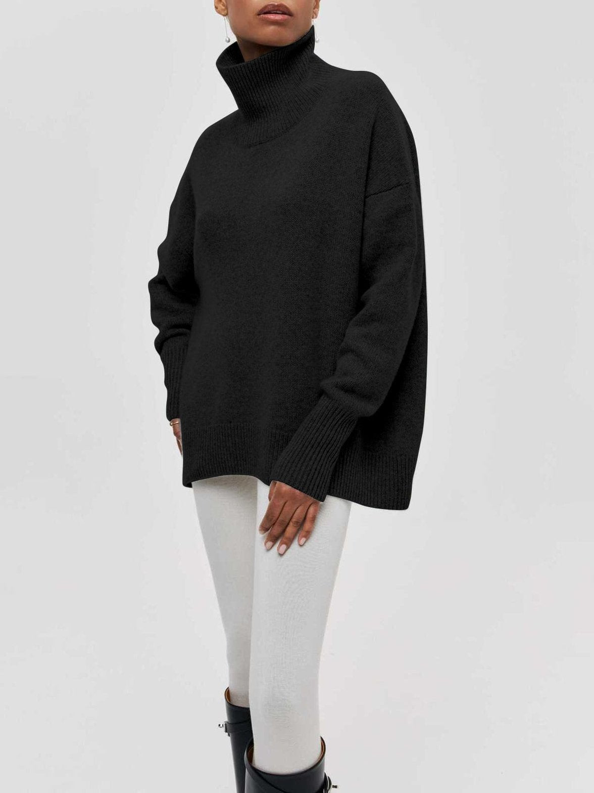 Pull col roulé look casual liberté