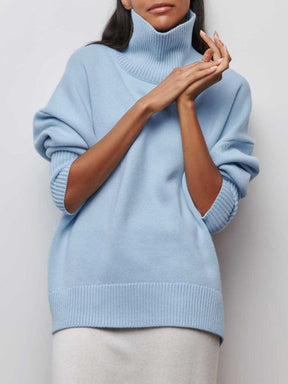 Pull col roulé tricot vue détaillée confort