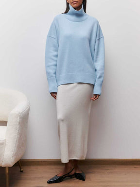 Pull col roulé style décontracté harmonie