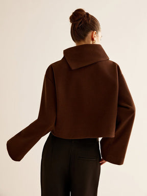 Pull tweed col montant style