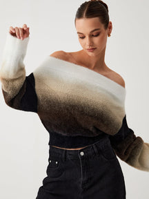 Pull dégradé épaules nues doux harmony