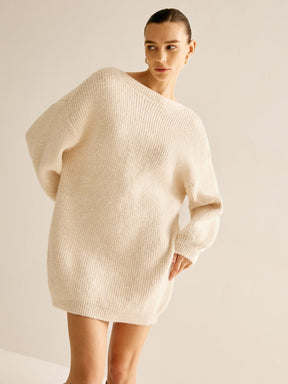 Pull oversize dos-nu décontracté style