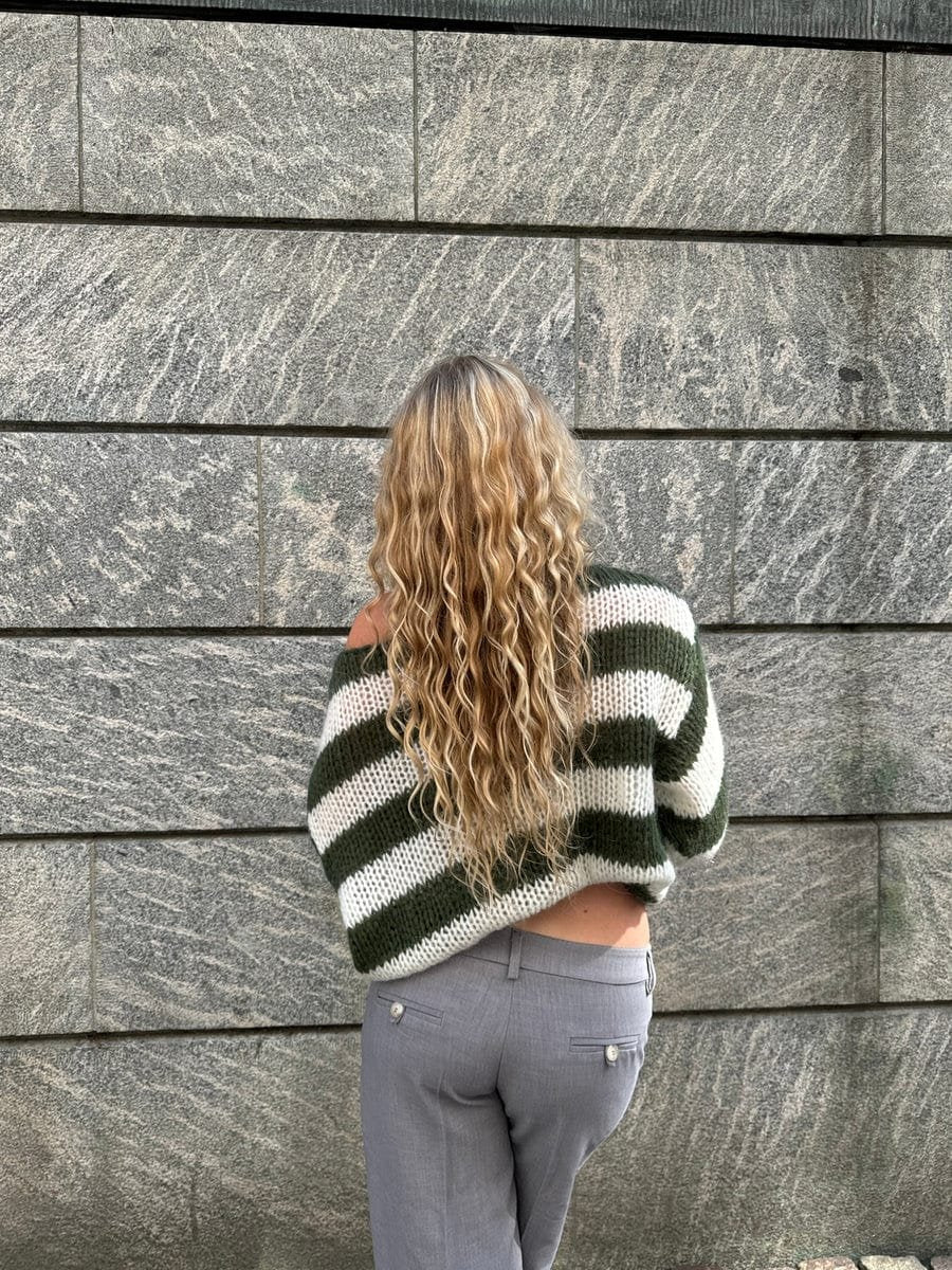 Pull Oversize Rayé Marine & Blanc