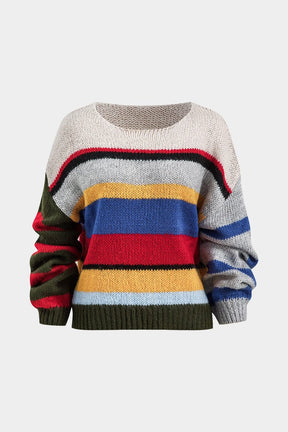 Pull rayé multicolore vue côté brise