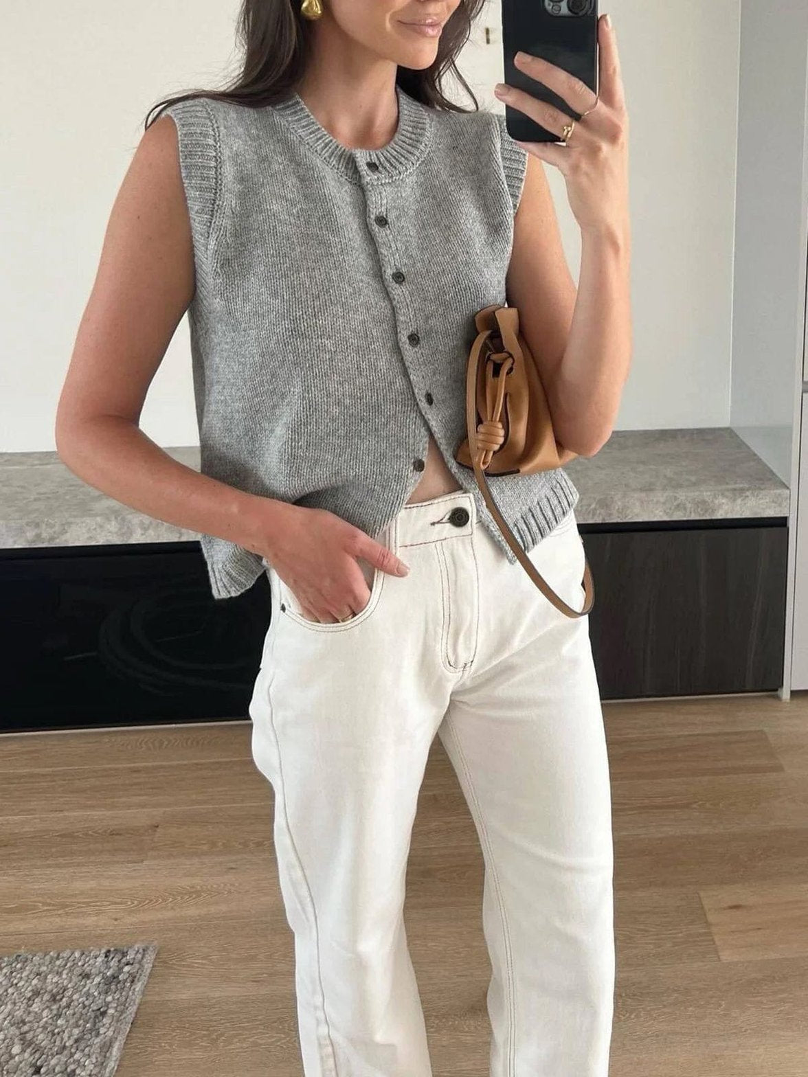 Pull sans manches style casual chic