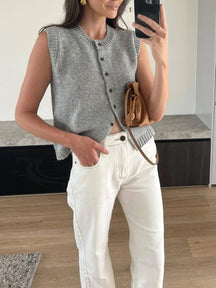 Pull sans manches style casual chic