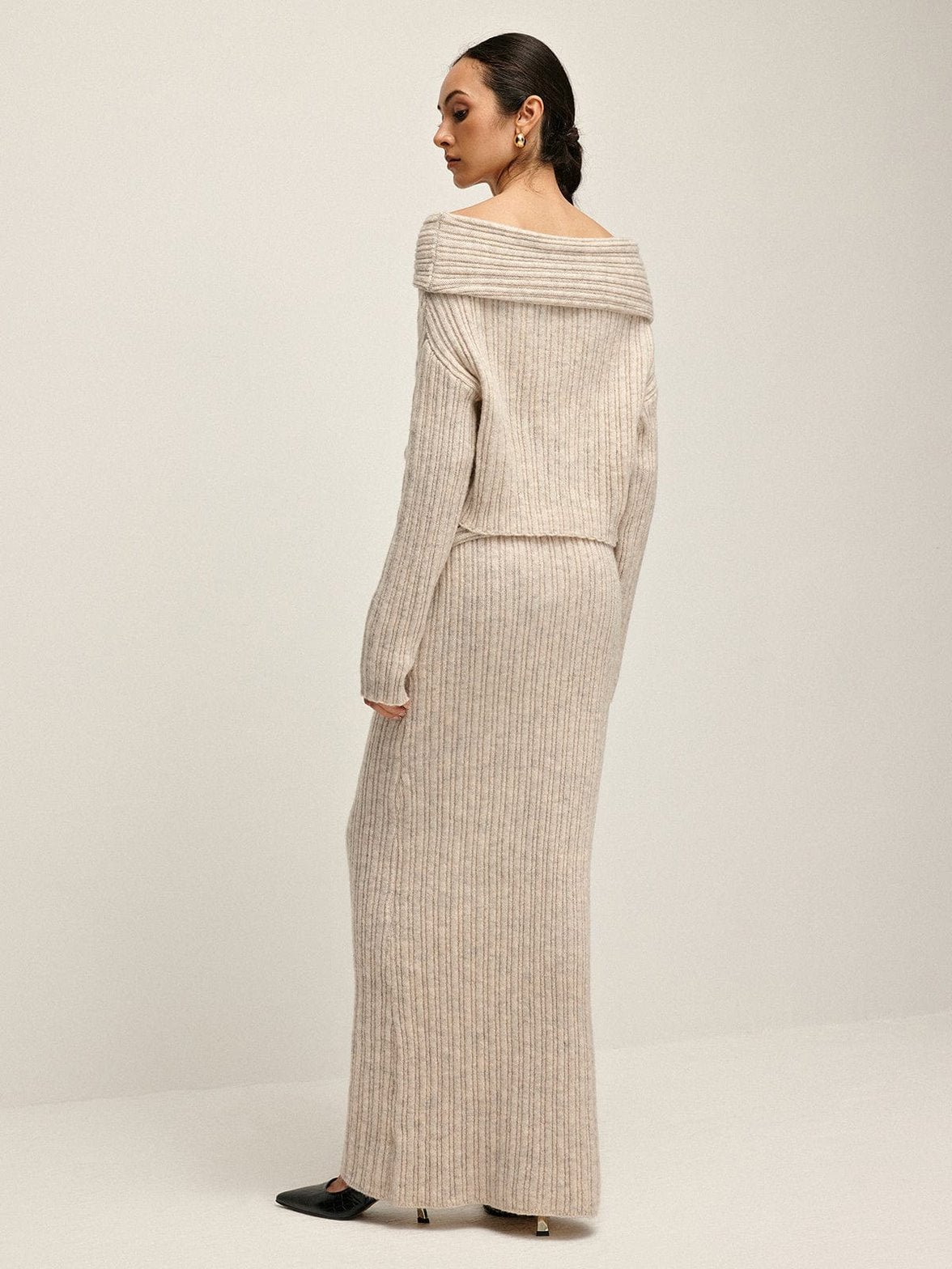 Pull tricot beige style cosy