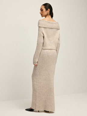 Pull tricot beige style cosy