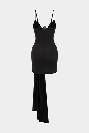 Robe courte bustier vue de dos saphir