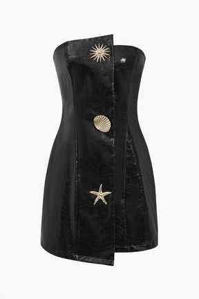 Vue de trois-quarts robe moulante marron sable