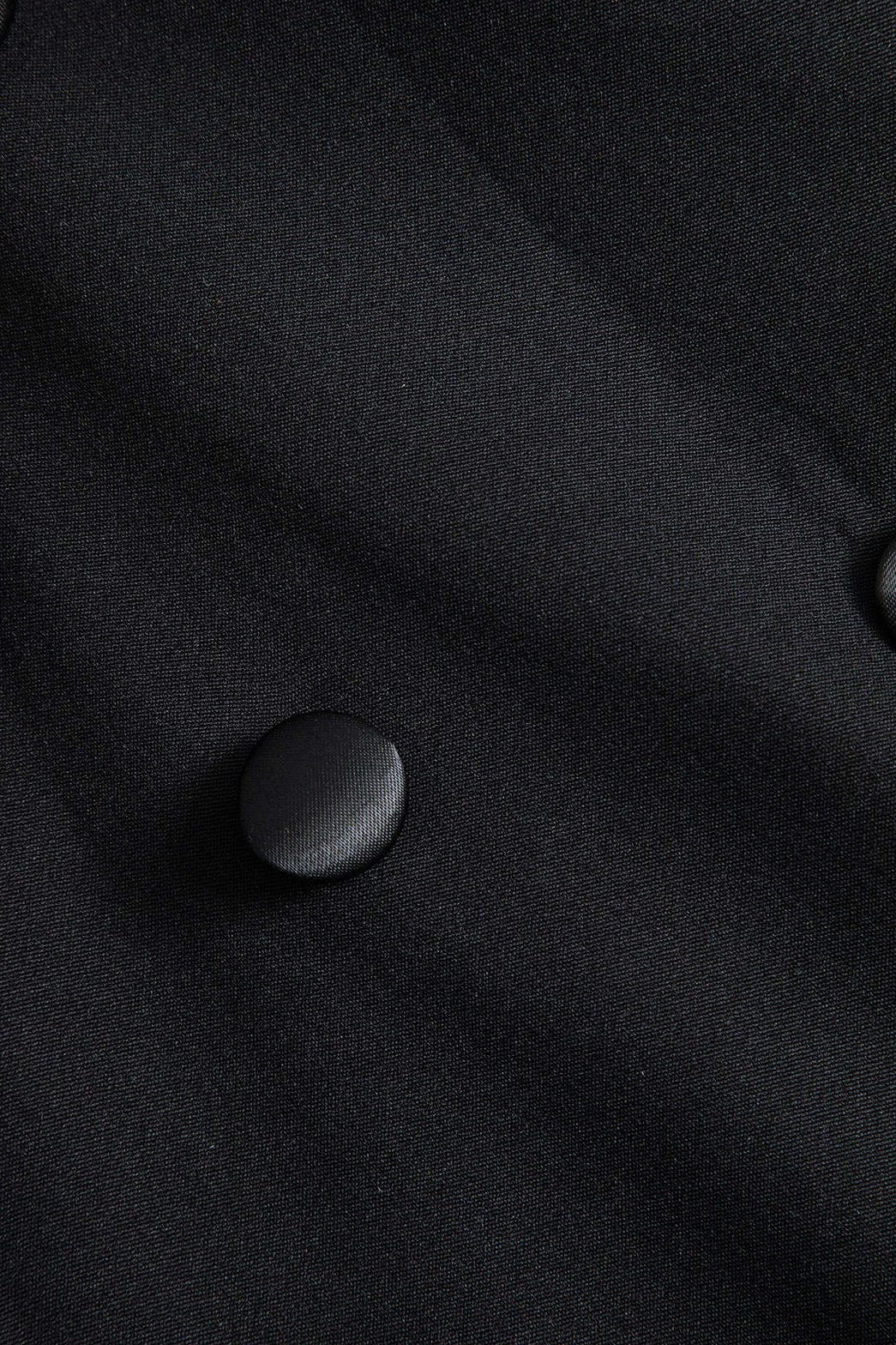 Robe bustier noire satinée vue de côté - Soleil