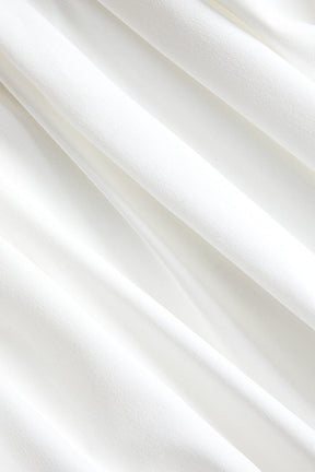 Robe bustier blanche vue de dos avec détails volantés - Cristal