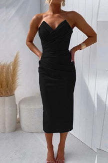 Robe cocktail bustier cascade