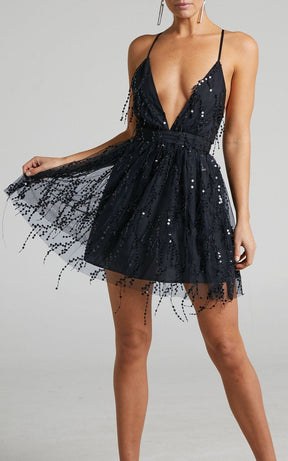 Robe de fête scintillante rubis
