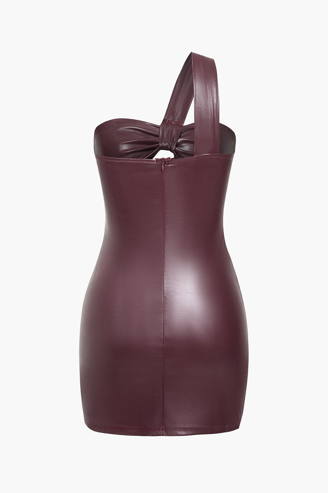 Robe courte moulante en simili cuir soleil