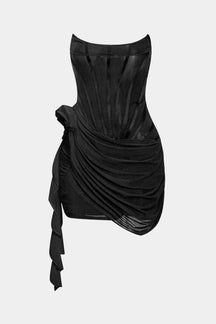 Robe bustier fleurie élégante - Velours