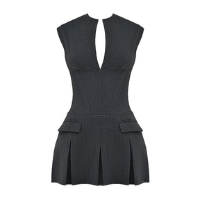 Robe moulante détaillée topaze