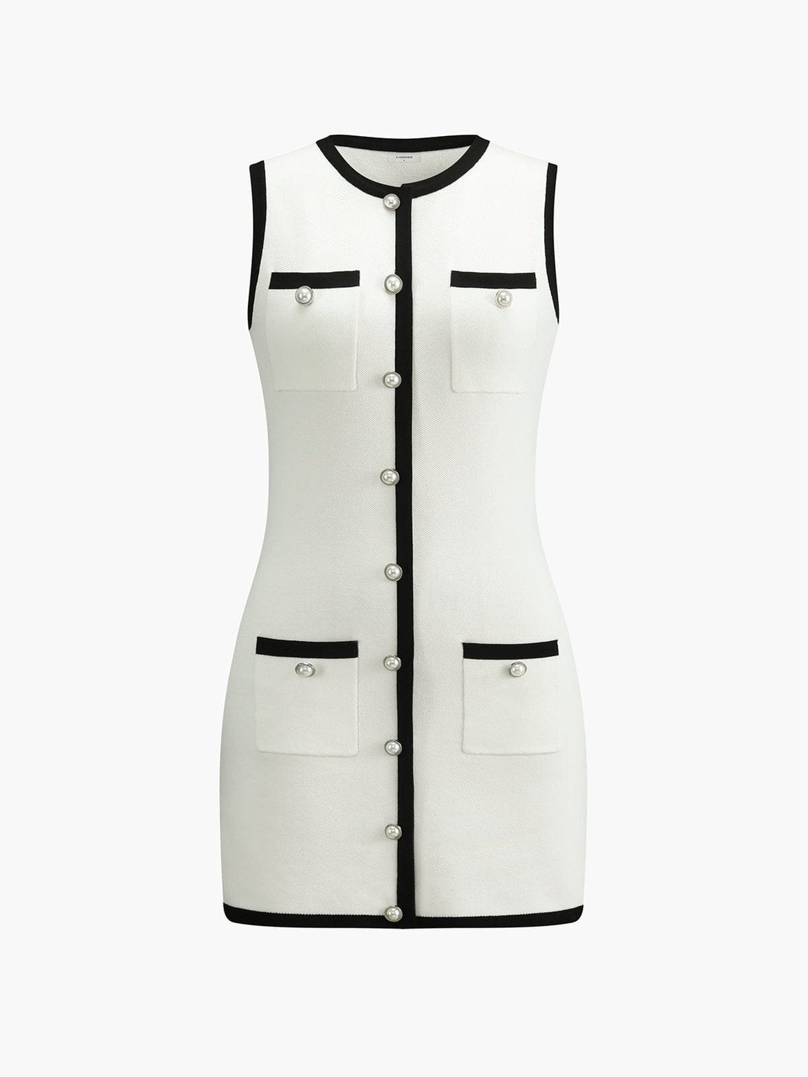 Vue de face robe boutonnée élégante