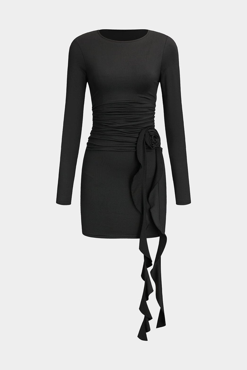 Robe courte fleurie 3D vue de face papillon
