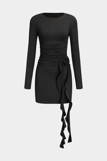 Robe courte fleurie 3D vue de face papillon