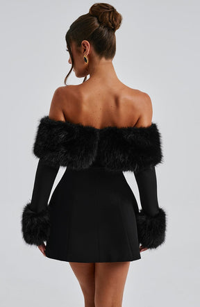 Mini robe noire chic galaxy