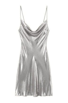 Robe de fête métallisée opale