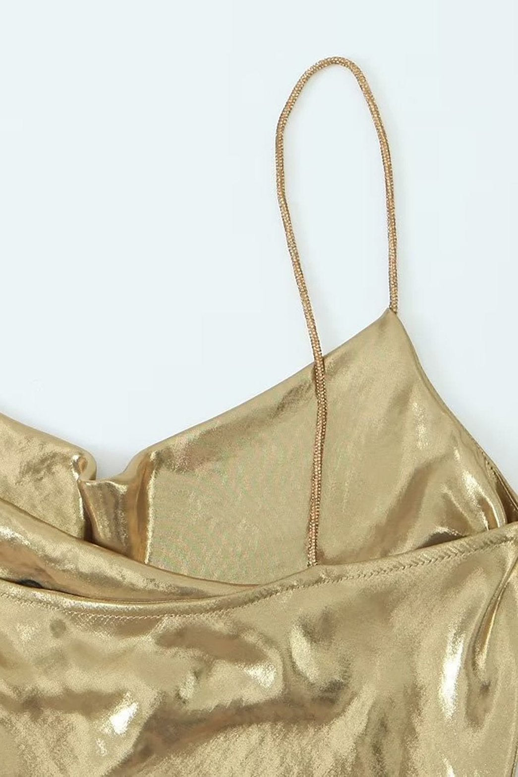Robe de soirée métallisée brillant cristal