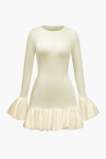 Robe jersey côtelée allure