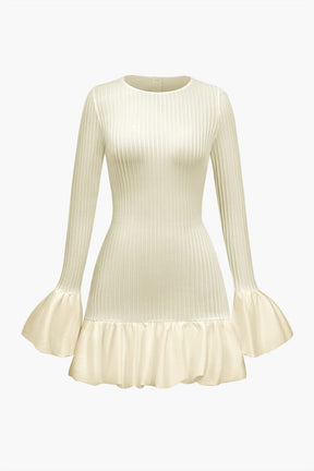 Robe jersey côtelée allure