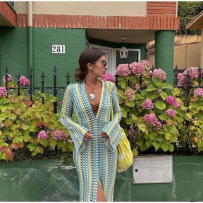 Robe longue crochetée été lumière
