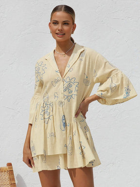 Robe décontractée imprimée vue de dos étincelante