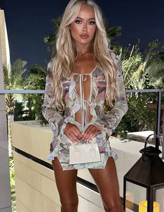 Robe bohème à volants océan
