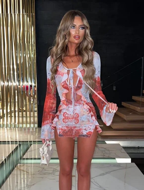 Robe estivale à volants coquillage