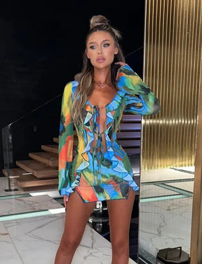 Robe légère à motifs vague